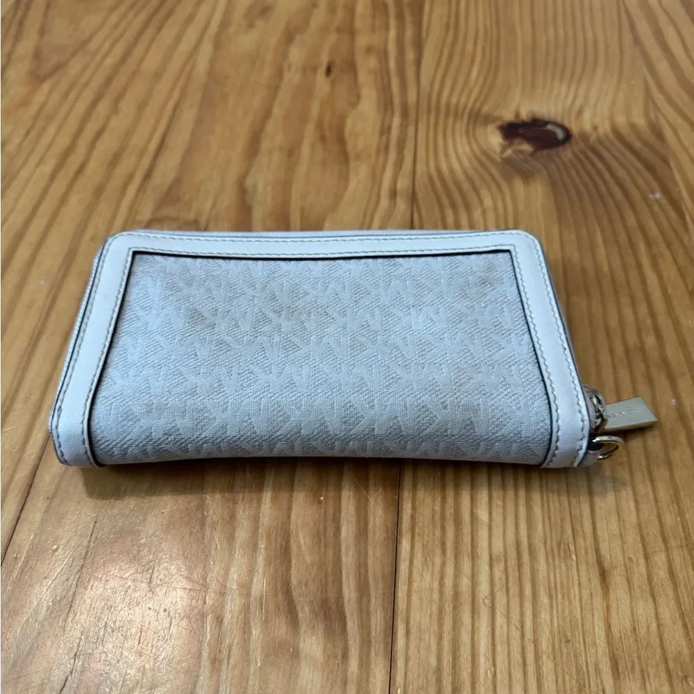 Michael Kors Adele Ivory Canvas Smartphone Wallet Clutch